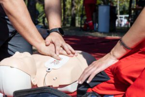 First aid, CPR, AED training or certification class cpr-training-seattle-4-300x200